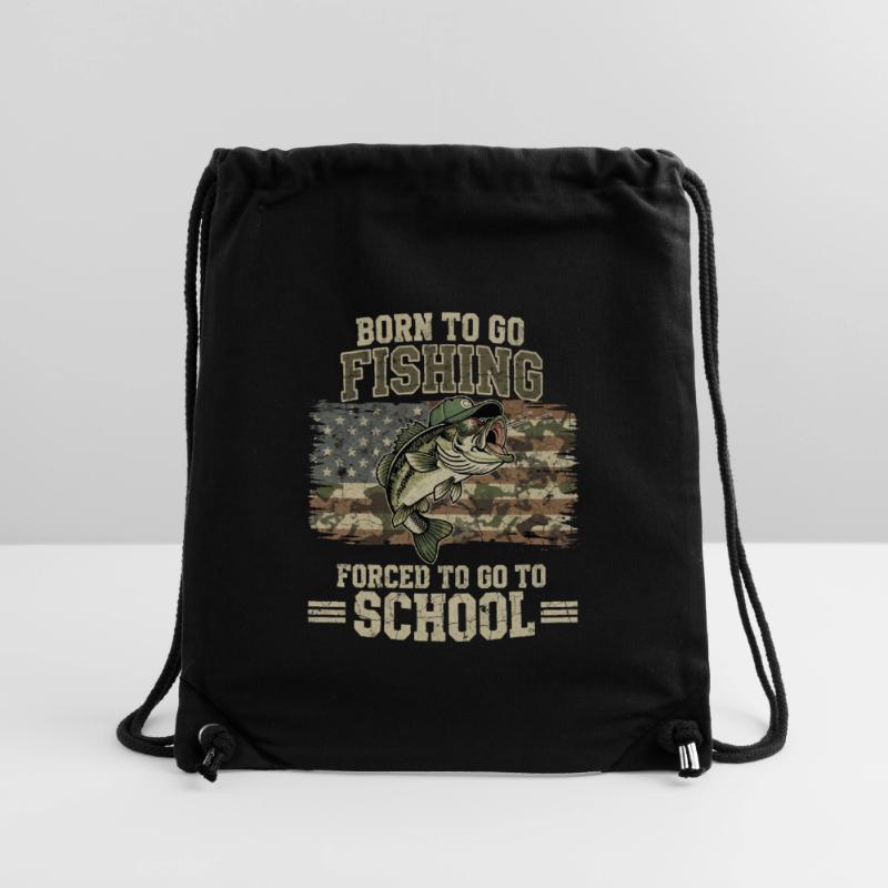 Né pour pêcher – Conception forcée d’aller à l’école Sac à cordon recyclé Stanley/Stella