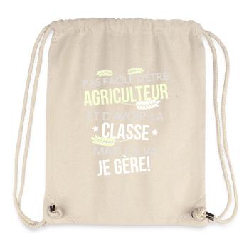 Agriculteur - je gère - Sac à cordon recyclé Stanley/Stella - blanc naturel - Devant