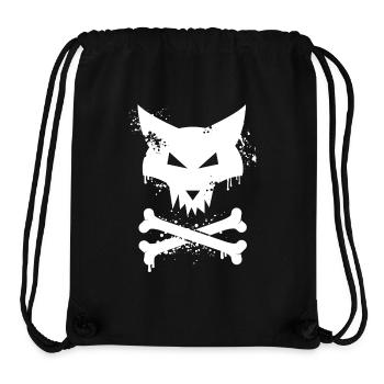 Fox head graffiti with bones in white - Stanley/Stella Recycled Gym Bag - black - Front