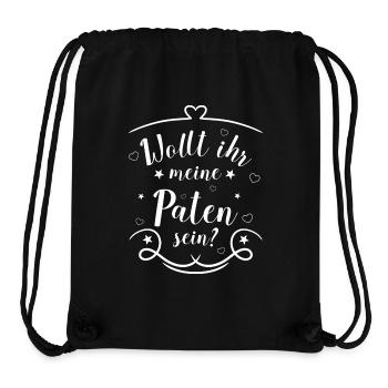 Wollt ihr meine Paten sein? Paten fragen weiß - Stanley/Stella recycelter Gym Bag - Schwarz - Vorne