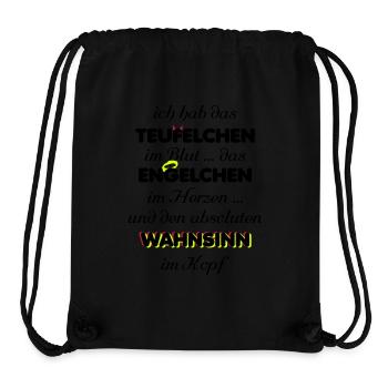 Engelchen Teufelchen Wahnsinn - Stanley/Stella recycelter Gym Bag - Schwarz - Vorne