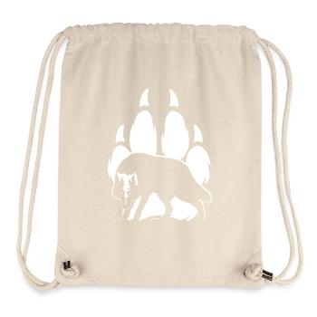Silhouette und Wolfspfote - Stanley/Stella recycelter Gym Bag - Naturweiß - Vorne