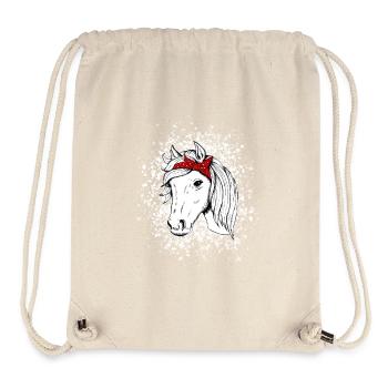 Cheval avec des flocons de neige - Sac à cordon recyclé Stanley/Stella - blanc naturel - Devant