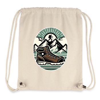 Drawing Hiker Bergwanderschuh - Stanley/Stella recycelter Gym Bag - Naturweiß - Vorne