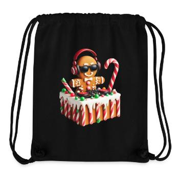 Gingerbread DJ Booth Christmas Holiday Candy Cane - Stanley/Stella Recycled Gym Bag - black - Front