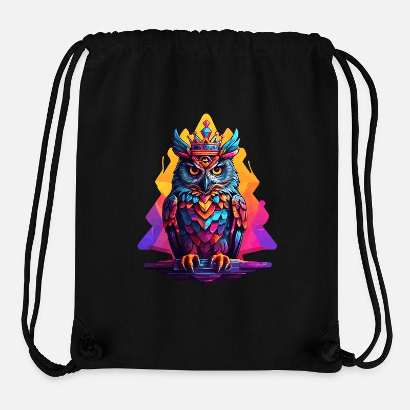 Hibou - Sac à cordon recyclé Stanley/Stella - noir