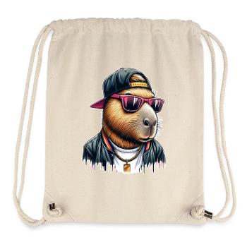 Capybara Cap Sonnebrille Cool - Stanley/Stella recycelter Gym Bag - Naturweiß - Vorne