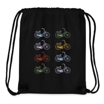 Vélos rétro peints à la main - Sac à cordon recyclé Stanley/Stella - noir - Devant