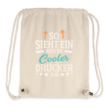 So sieht ein richtig cooler Drucker aus Druckerei - Stanley/Stella recycelter Gym Bag - Naturweiß - Vorne