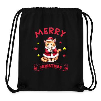 Merry Christmas Catmas kitty cute santa cat - Stanley/Stella Recycled Gym Bag - black - Front