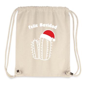 feliz navidad frohes fest Kaktus Weihnachtsmütze - Stanley/Stella recycelter Gym Bag - Naturweiß - Vorne