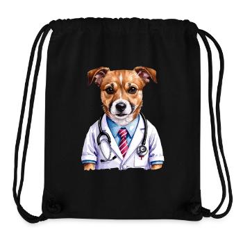 Jack Rusell Dogtor - Sac à cordon recyclé Stanley/Stella - noir - Devant