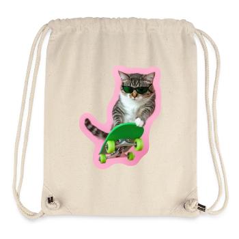 Cool Cat : Style de planche à l’état pur - Sac à cordon recyclé Stanley/Stella - blanc naturel - Devant