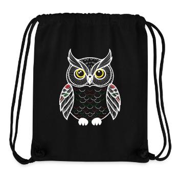 bunte Eule - Stanley/Stella recycelter Gym Bag - Schwarz - Vorne