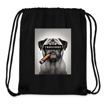 Zensierter Mops mit Zigarre - Stanley/Stella recycelter Gym Bag - Schwarz - Vorne