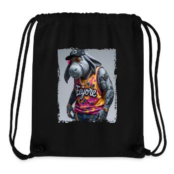 hip hop Eeyore rapper - Stanley/Stella Recycled Gym Bag - black - Front