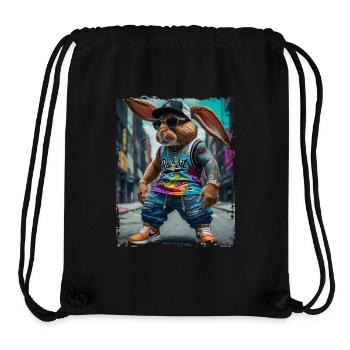 hip hop Rabbit rapper - Stanley/Stella Recycled Gym Bag - black - Front