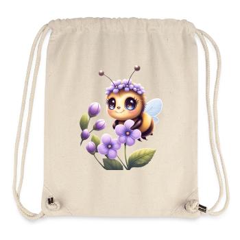 Abeille mignonne parmi les lilas 🐝 - Sac à cordon recyclé Stanley/Stella - blanc naturel - Devant
