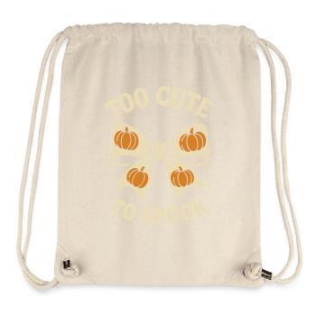 Point avec motif citrouille et dicton trop mignon pour effrayer - Sac à cordon recyclé Stanley/Stella - blanc naturel - Devant