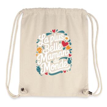 La plus belle Maman du Monde - Sac à cordon recyclé Stanley/Stella - blanc naturel - Devant