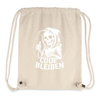 Skelett Daumen Hoch – Cool Bleiben - Stanley/Stella recycelter Gym Bag - Naturweiß - Vorne