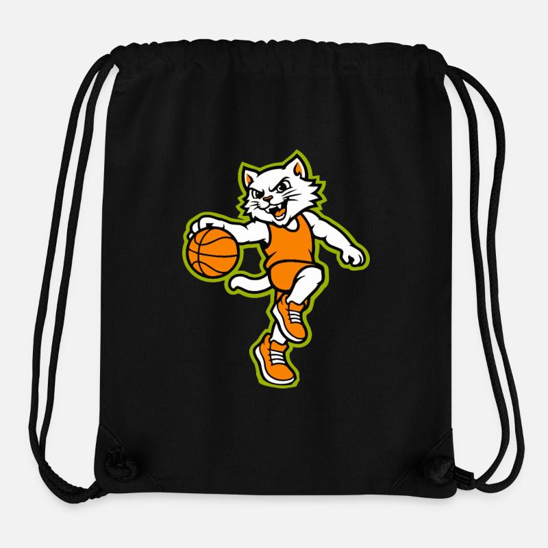 Wildcat-Basketball-Action-Maskottchen - Stanley/Stella recycelter Gym Bag - Schwarz