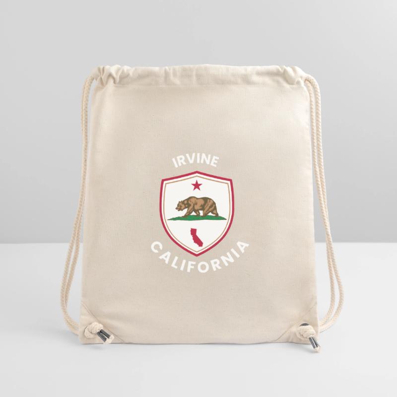 Emblème du bouclier d’ours d’Irvine, CA Sac à cordon recyclé Stanley/Stella