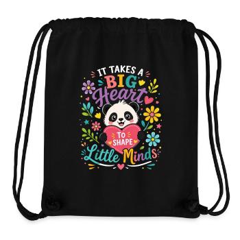 Big Heart, Little Minds - Formatrice d’enseignants Panda - Sac à cordon recyclé Stanley/Stella - noir - Devant