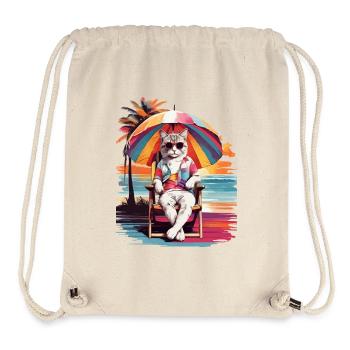 KATZENSTRANDZEIT, KATZENURLAUB UND SOMMERSTIMMUNG - Stanley/Stella recycelter Gym Bag - Naturweiß - Vorne