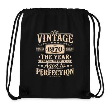 Cadeau d’anniversaire vintage des années 1970 - Sac à cordon recyclé Stanley/Stella - noir - Devant