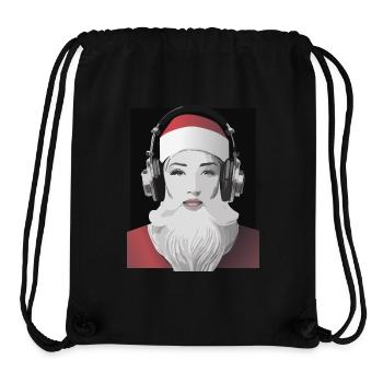 Battements de Noël - Femme au look de Père Noël - Sac à cordon recyclé Stanley/Stella - noir - Devant