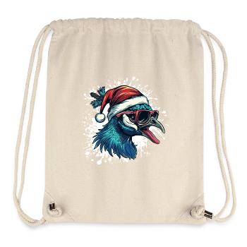 Paon oiseau Noël drôle - Sac à cordon recyclé Stanley/Stella - blanc naturel - Devant