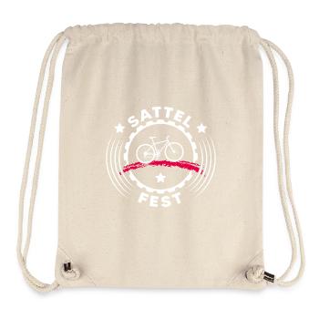 bike sattelfest Fahrradfahrer Drahtesel Fahrrad - Stanley/Stella recycelter Gym Bag - Naturweiß - Vorne