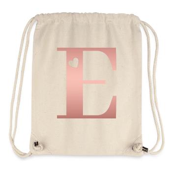 Buchstabe E Roségold - Stanley/Stella recycelter Gym Bag - Naturweiß - Vorne