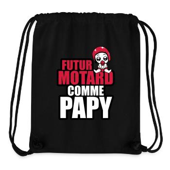 futur motard comme papy - Sac à cordon recyclé Stanley/Stella - noir - Devant