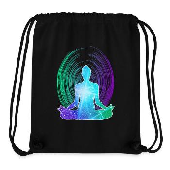 Méditation spirituelle éveil zen - Sac à cordon recyclé Stanley/Stella - noir - Devant