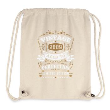 Vintage cadeau d'anniversaire né en 2009 rétro - Sac à cordon recyclé Stanley/Stella - blanc naturel - Devant
