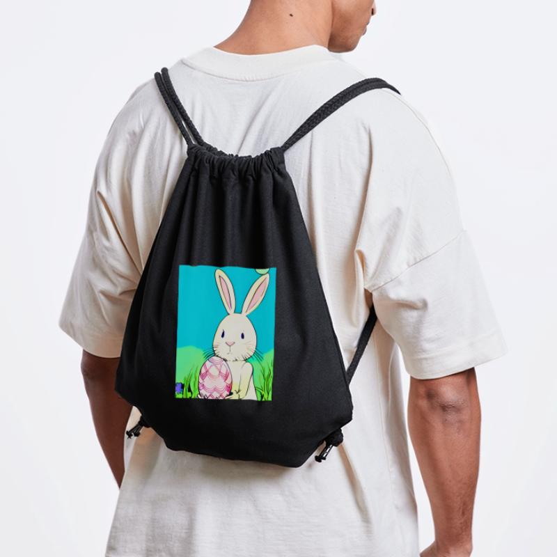 Neon Easter Bunny with Easter Egg in the Grass Stanley/Stella Recycled Gym Bag