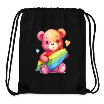 L’amour est une nécessité pour l’ours - Sac à cordon recyclé Stanley/Stella - noir - Devant