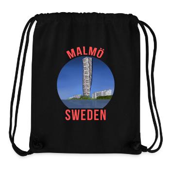 Malmö Suède - Sac à cordon recyclé Stanley/Stella - noir - Devant