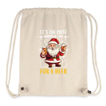 Weihnachtsmann Bier Saufen Alkohol Weihnachten - Stanley/Stella recycelter Gym Bag - Naturweiß - Vorne
