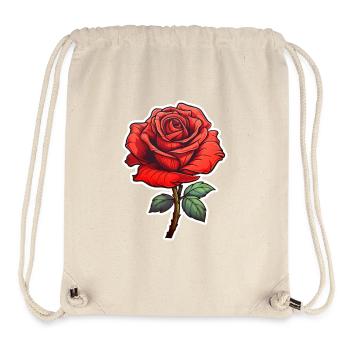 rote Rose - Stanley/Stella recycelter Gym Bag - Naturweiß - Vorne