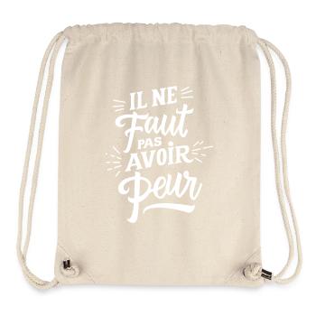 Il faut pas avoir peur - Sac à cordon recyclé Stanley/Stella - blanc naturel - Devant