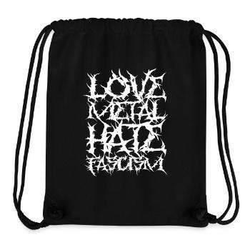 Amour Metal Haine Fascisme - Sac à cordon recyclé Stanley/Stella - noir - Devant