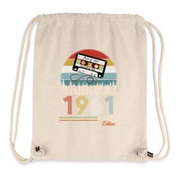 Cadeau rétro élégant : 1961 Vintage - Sac à cordon recyclé Stanley/Stella - blanc naturel - Devant