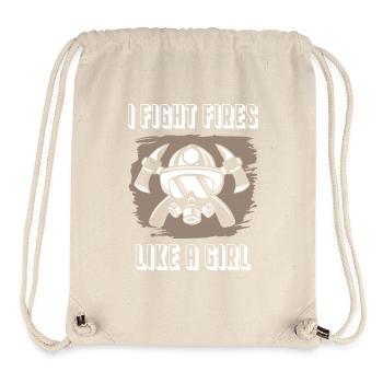I Fight Fires Like A Girl Firefighter - Stanley/Stella recycelter Gym Bag - Naturweiß - Vorne