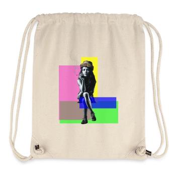 Urban Chic: Banksy-inspiriertes Mädchen - Stanley/Stella recycelter Gym Bag - Naturweiß - Vorne