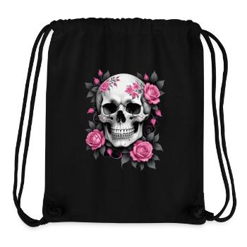 Totenkopf mit Rosen - Stanley/Stella recycelter Gym Bag - Schwarz - Vorne