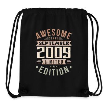 2009 September Birthday Born September 2009 - Stanley/Stella Recycled Gym Bag - black - Front