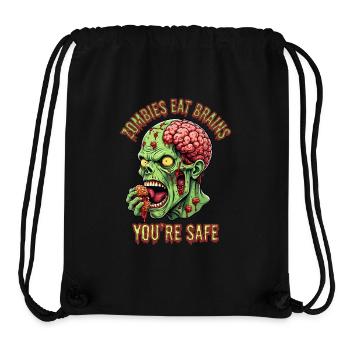 Zombies eat brains you're safe - Stanley/Stella Recycled Gym Bag - black - Front